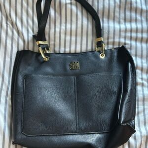 Steve Madden Women’s Black Gold Accent Tote Bag, sunflower interior